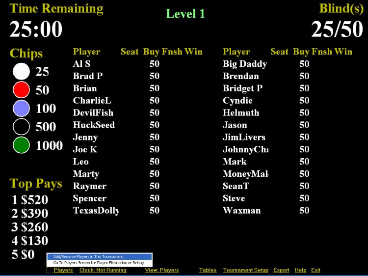 Poker Tournament Software